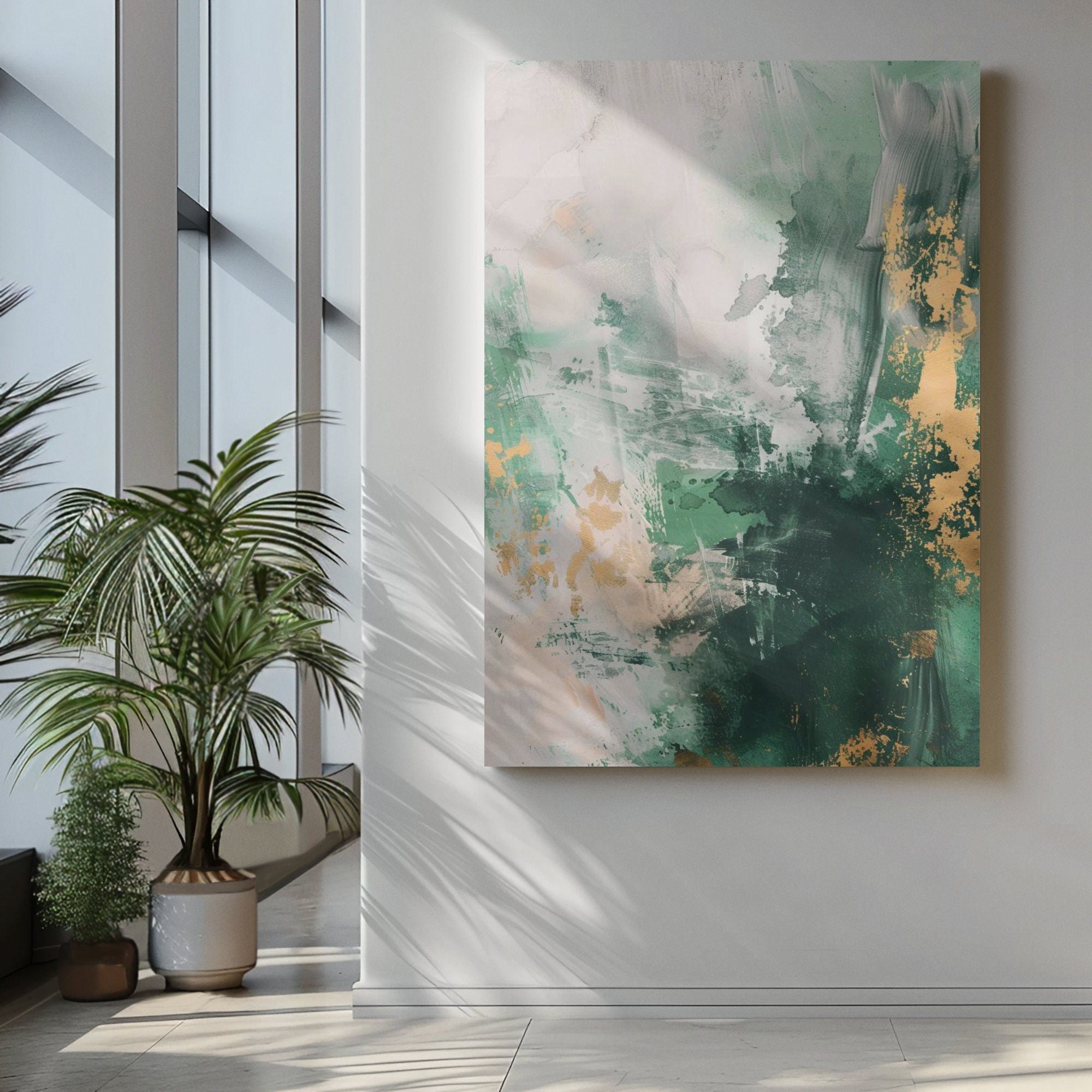 Large Green Abstract Painting Green Painting Texture Painting Green Minimalist Painting Minimalist Art Green Plaster Wall Art Mid Century 3D Oil Plaster Painting On Canvas colorful Painting Colorful Wall Art  original Boho Texture Painting minimalist Art neutral Abstract Painting