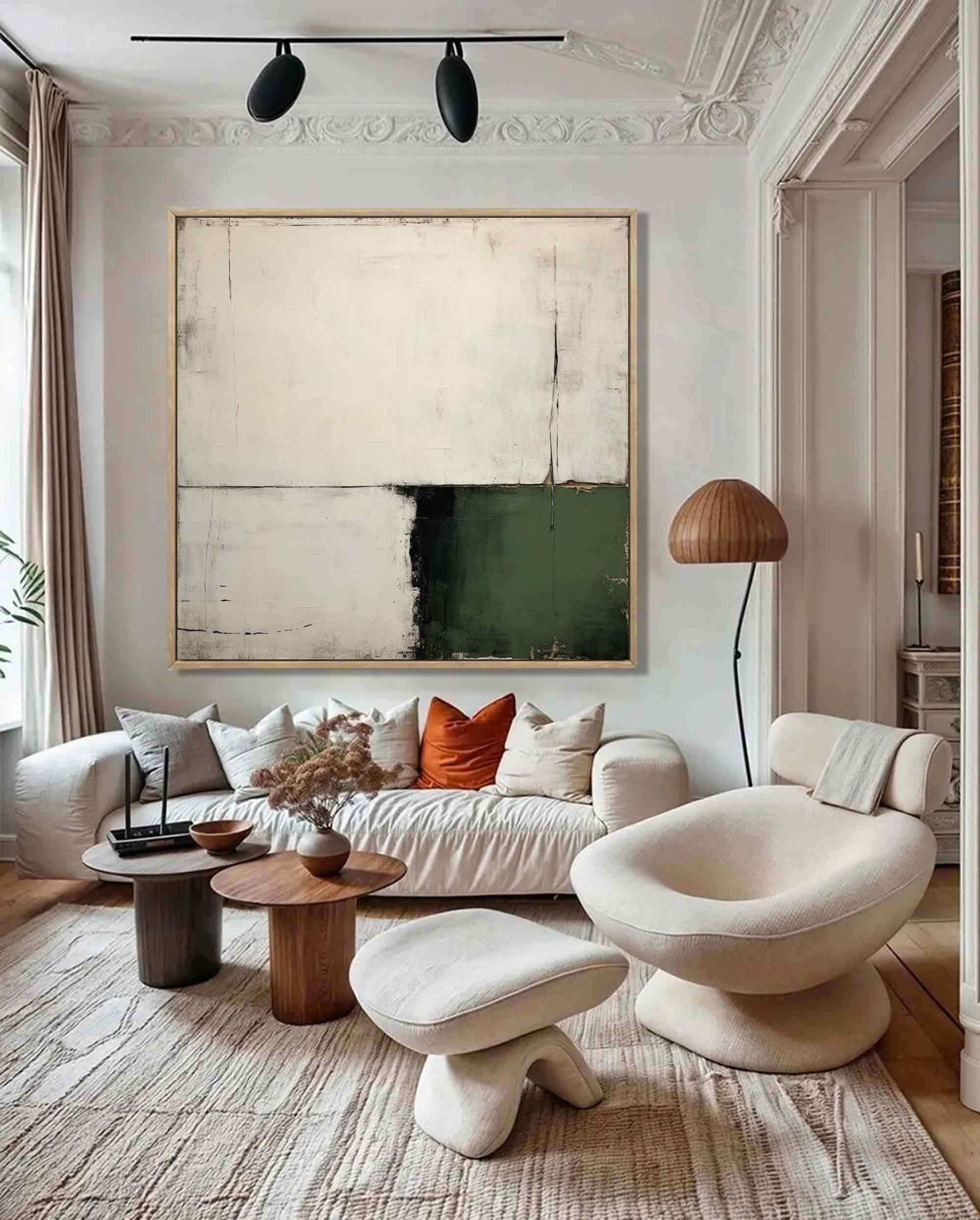 Large Green Abstract Painting Green Painting Texture Painting Green Minimalist Painting Minimalist Art Green Plaster Wall Art Mid Century 3D Oil Plaster Painting On Canvas colorful Painting Colorful Wall Art  original Boho Texture Painting minimalist Art neutral Abstract Painting