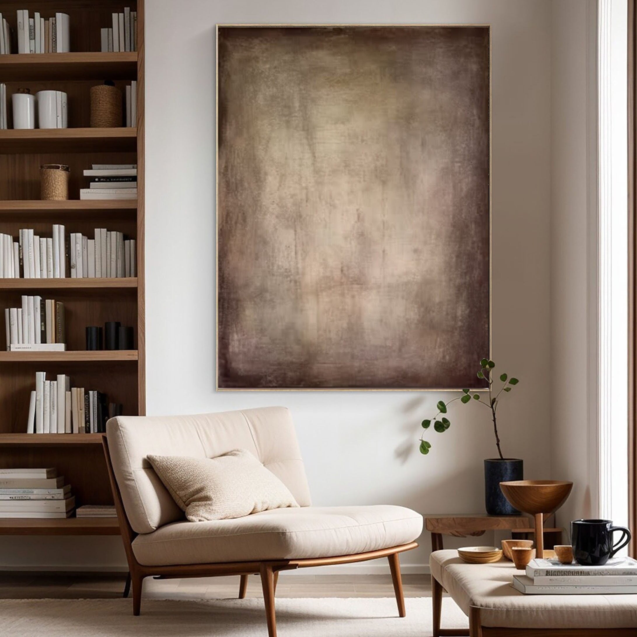 Wabi-sabi Art Brown Minimalist Plaster Art Black Abstract Texture Painting Beige Wall Decor Plaster Texture Wall Art Minimalist Art Brown 3D Oil  Plaster Wall Art On Canvas