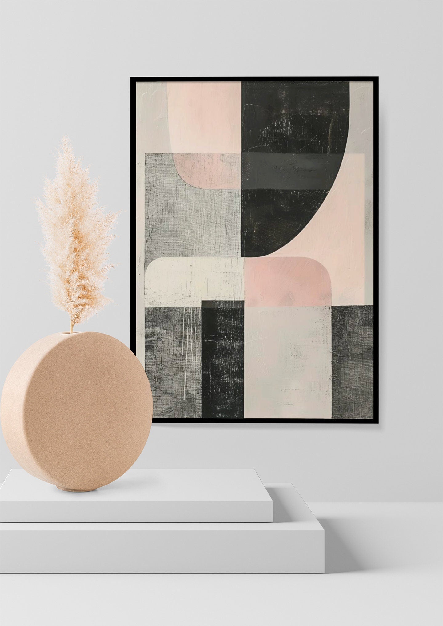 Wabi-sabi Art Brown Minimalist Plaster Art Black Abstract Texture Painting Beige Wall Decor Plaster Texture Wall Art Minimalist Art Brown 3D Oil  Plaster Wall Art On Canvas