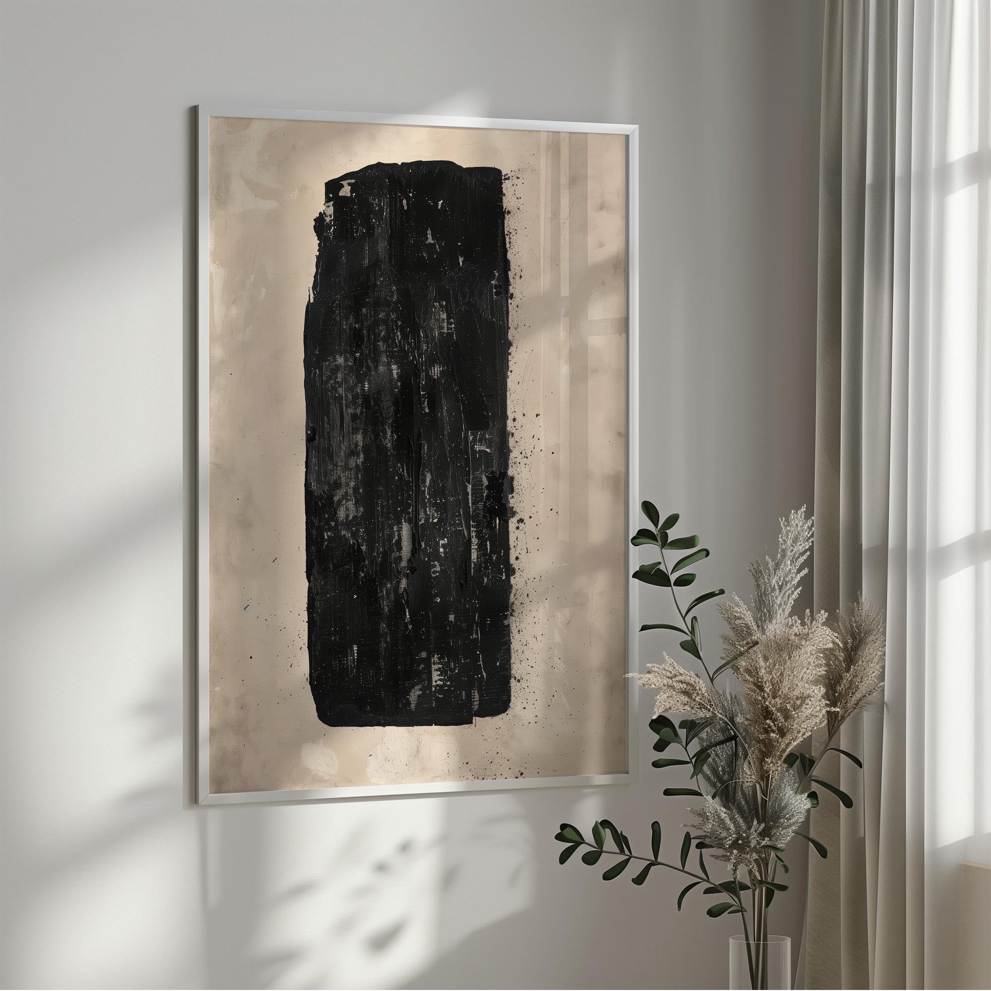 Wabi-sabi Art Brown Minimalist Plaster Art Black Abstract Texture Painting Beige Wall Decor Plaster Texture Wall Art Minimalist Art Brown 3D Oil  Plaster Wall Art On Canvas