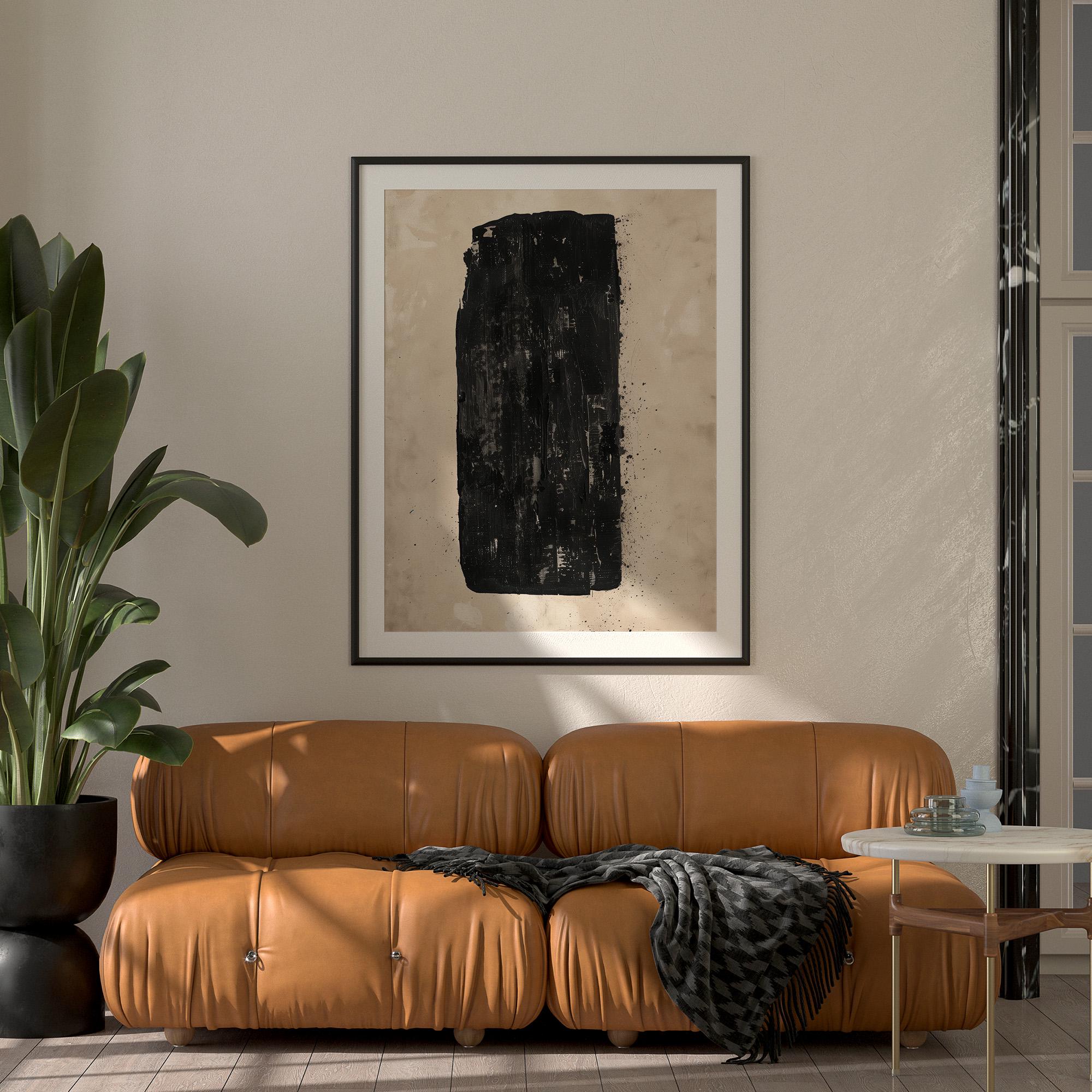 Wabi-sabi Art Brown Minimalist Plaster Art Black Abstract Texture Painting Beige Wall Decor Plaster Texture Wall Art Minimalist Art Brown 3D Oil  Plaster Wall Art On Canvas