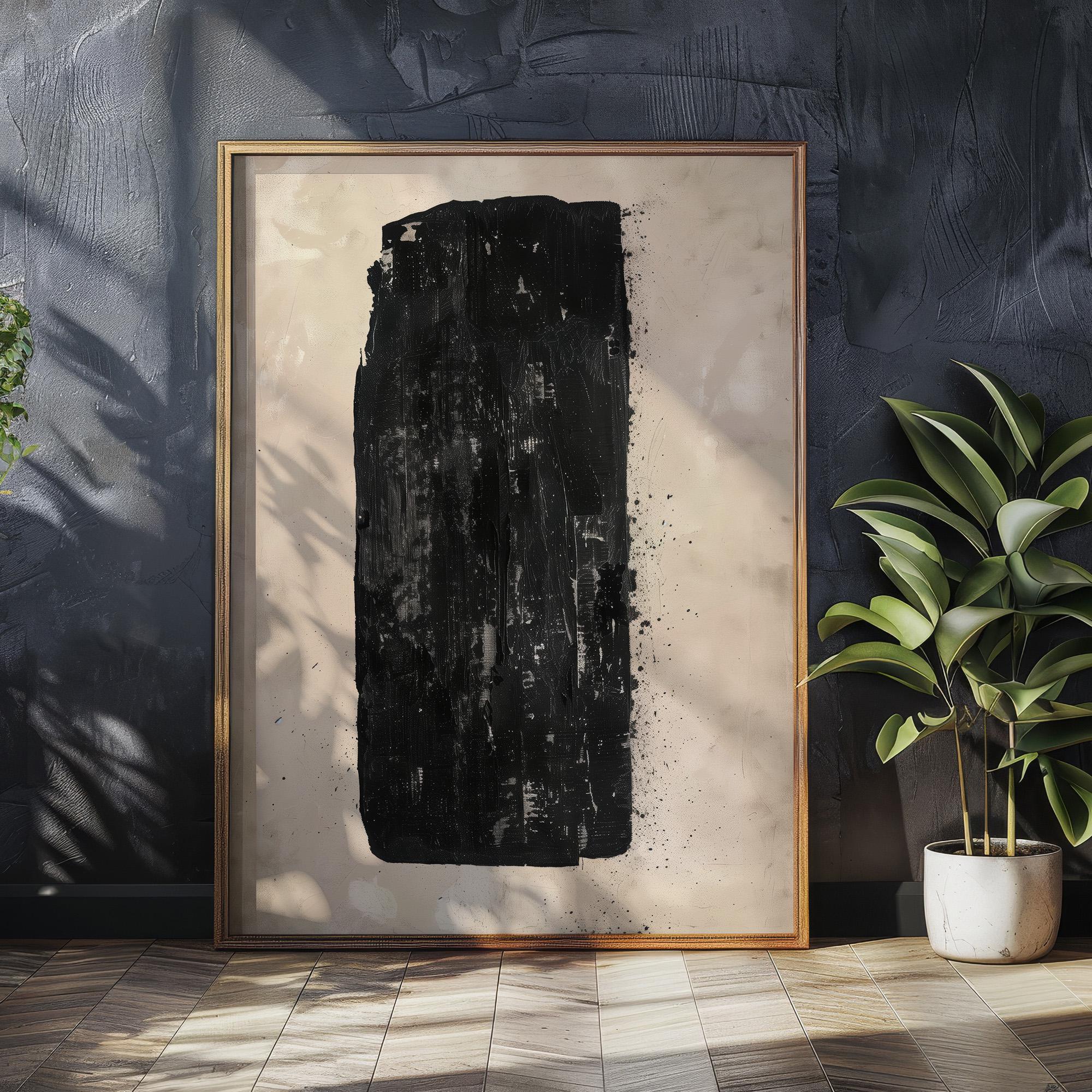 Wabi-sabi Art Brown Minimalist Plaster Art Black Abstract Texture Painting Beige Wall Decor Plaster Texture Wall Art Minimalist Art Brown 3D Oil  Plaster Wall Art On Canvas