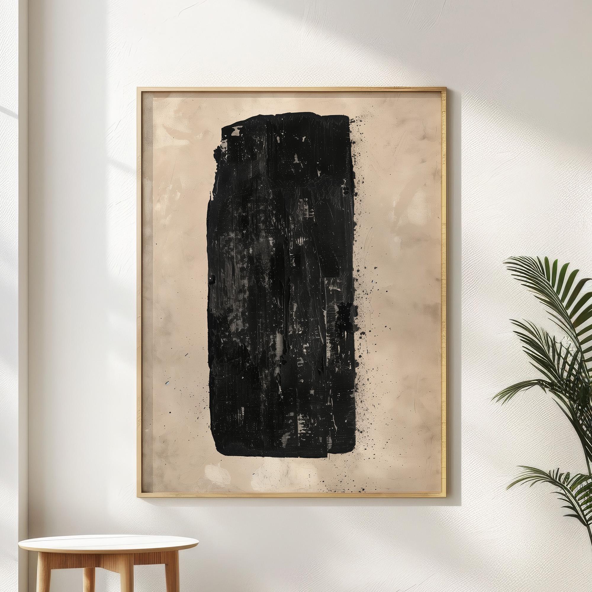 Wabi-sabi Art Brown Minimalist Plaster Art Black Abstract Texture Painting Beige Wall Decor Plaster Texture Wall Art Minimalist Art Brown 3D Oil  Plaster Wall Art On Canvas