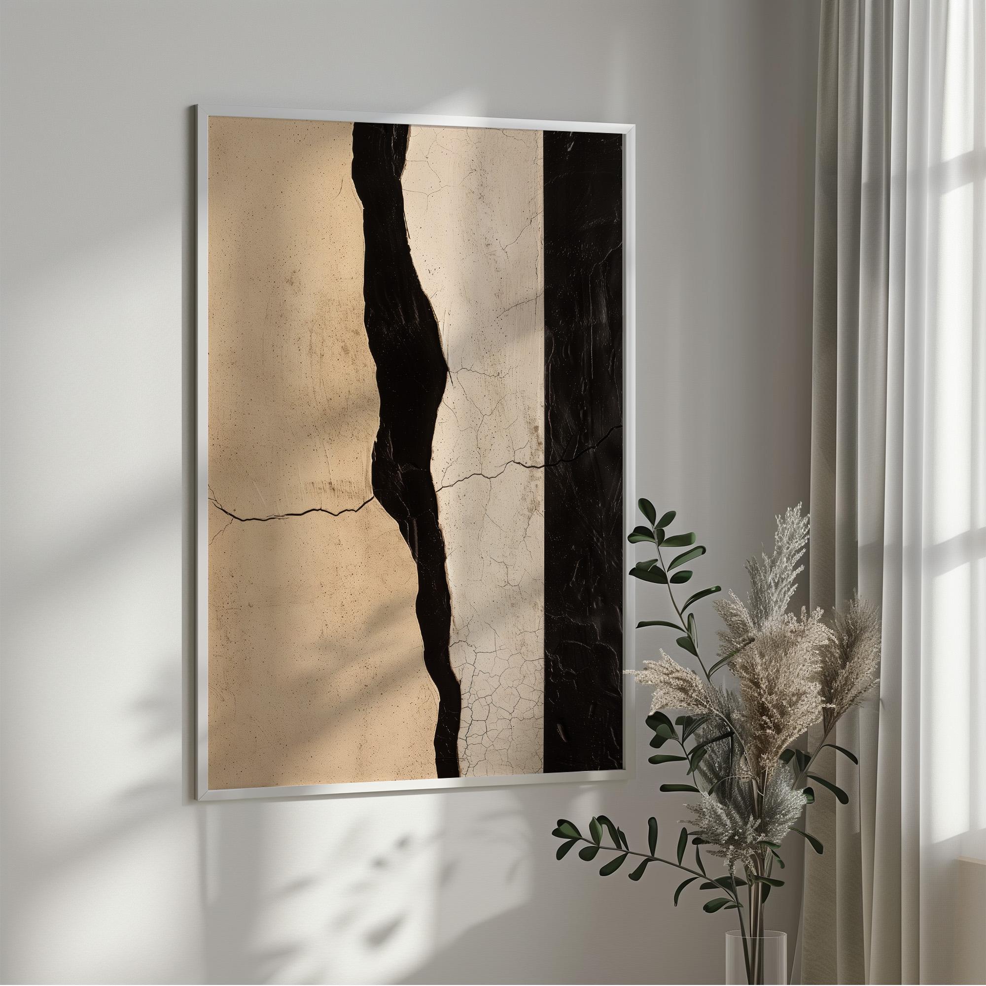 Wabi-sabi Art Brown Minimalist Plaster Art Black Abstract Texture Painting Beige Wall Decor Plaster Texture Wall Art Minimalist Art Brown 3D Oil  Plaster Wall Art On Canvas