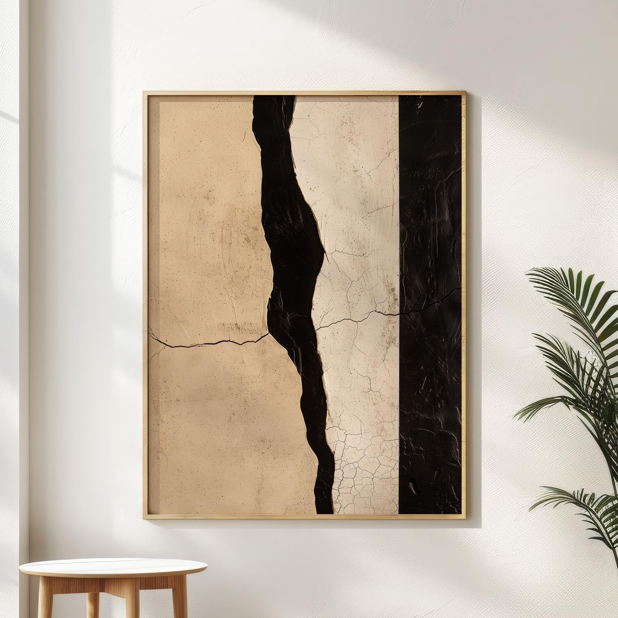 Wabi-sabi Art Brown Minimalist Plaster Art Black Abstract Texture Painting Beige Wall Decor Plaster Texture Wall Art Minimalist Art Brown 3D Oil  Plaster Wall Art On Canvas