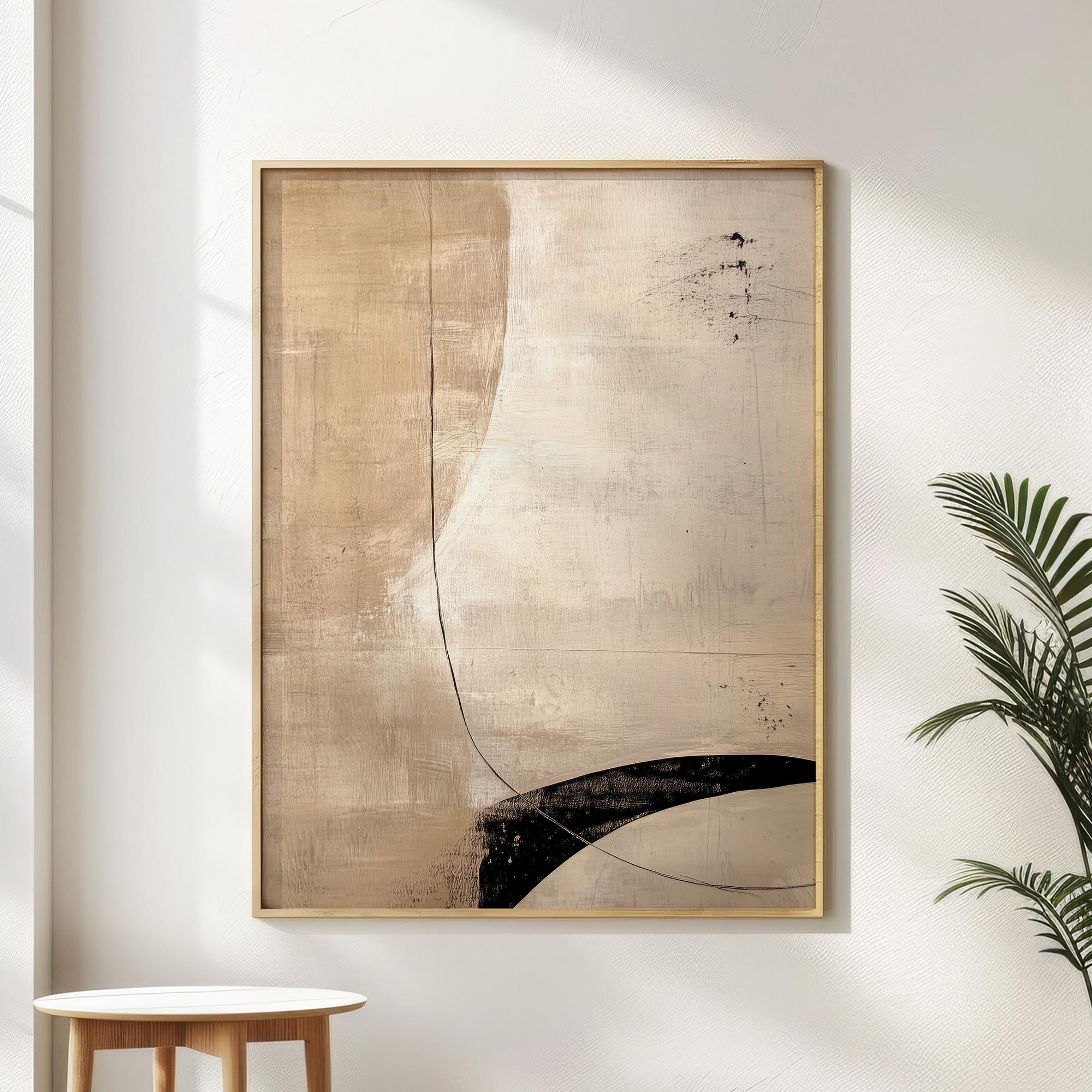 Wabi-sabi Art Brown Minimalist Plaster Art Black Abstract Texture Painting Beige Wall Decor Plaster Texture Wall Art Minimalist Art Brown 3D Oil  Plaster Wall Art On Canvas