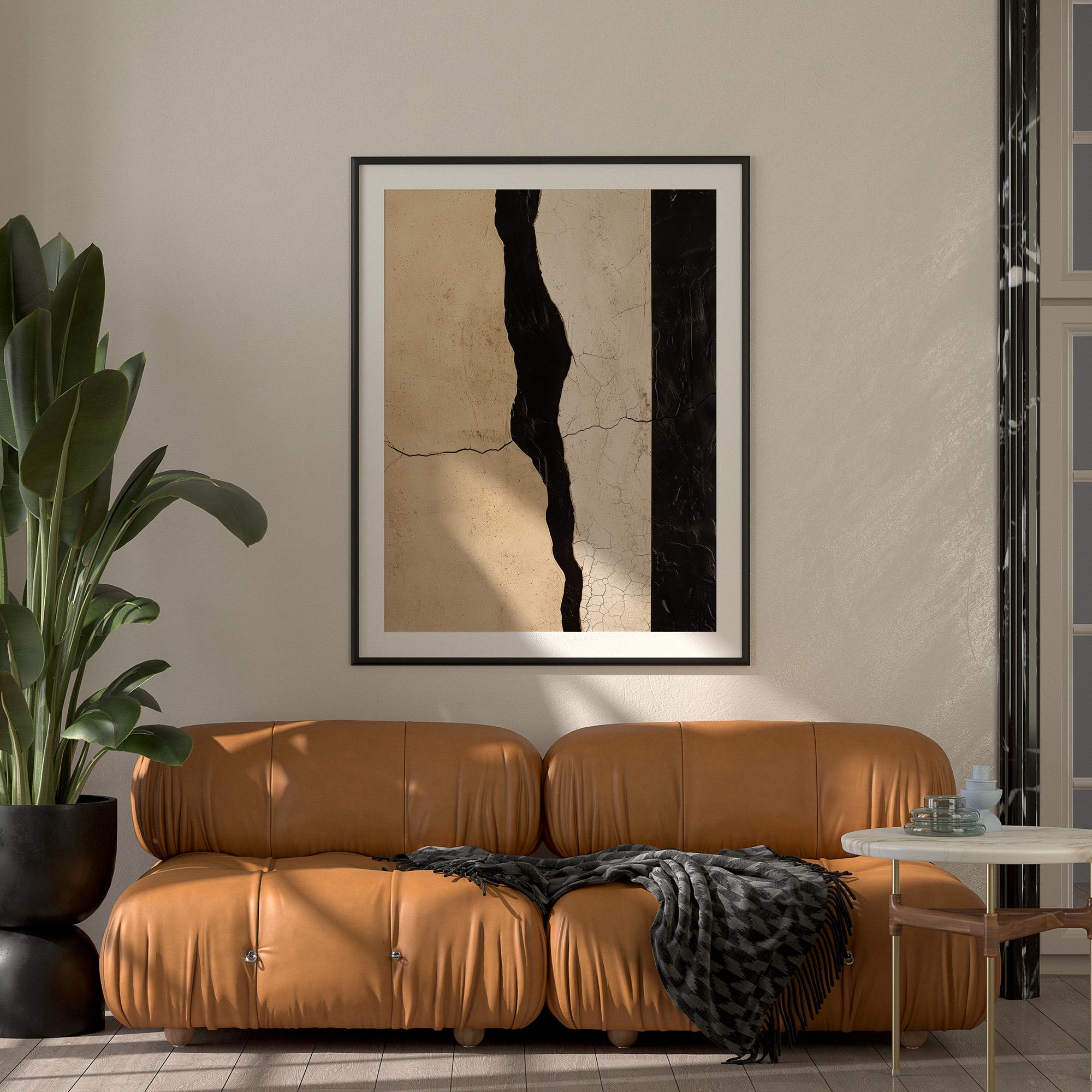 Wabi-sabi Art Brown Minimalist Plaster Art Black Abstract Texture Painting Beige Wall Decor Plaster Texture Wall Art Minimalist Art Brown 3D Oil  Plaster Wall Art On Canvas