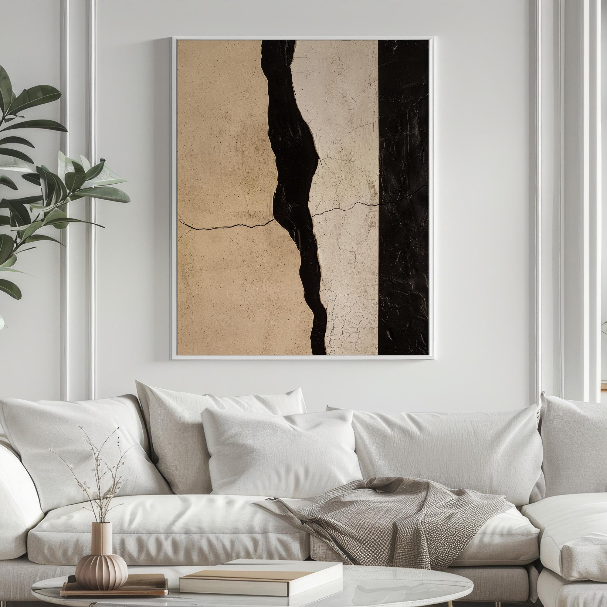 Wabi-sabi Art Brown Minimalist Plaster Art Black Abstract Texture Painting Beige Wall Decor Plaster Texture Wall Art Minimalist Art Brown 3D Oil  Plaster Wall Art On Canvas