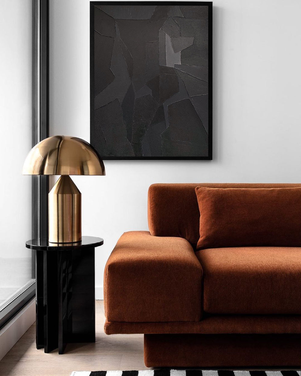 Large Abstract Painting on Canvas Black Painting Boho Painting Abstract Wall Art Landscape Painting Office Decor Beige Minimalist Wall Art